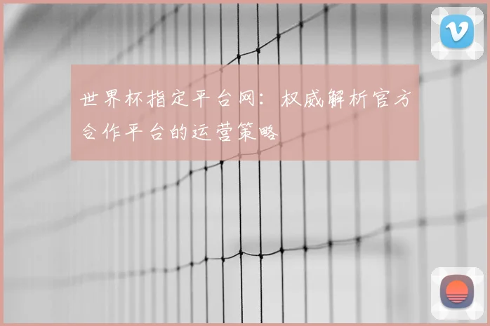 世界杯指定平台网：权威解析官方合作平台的运营策略